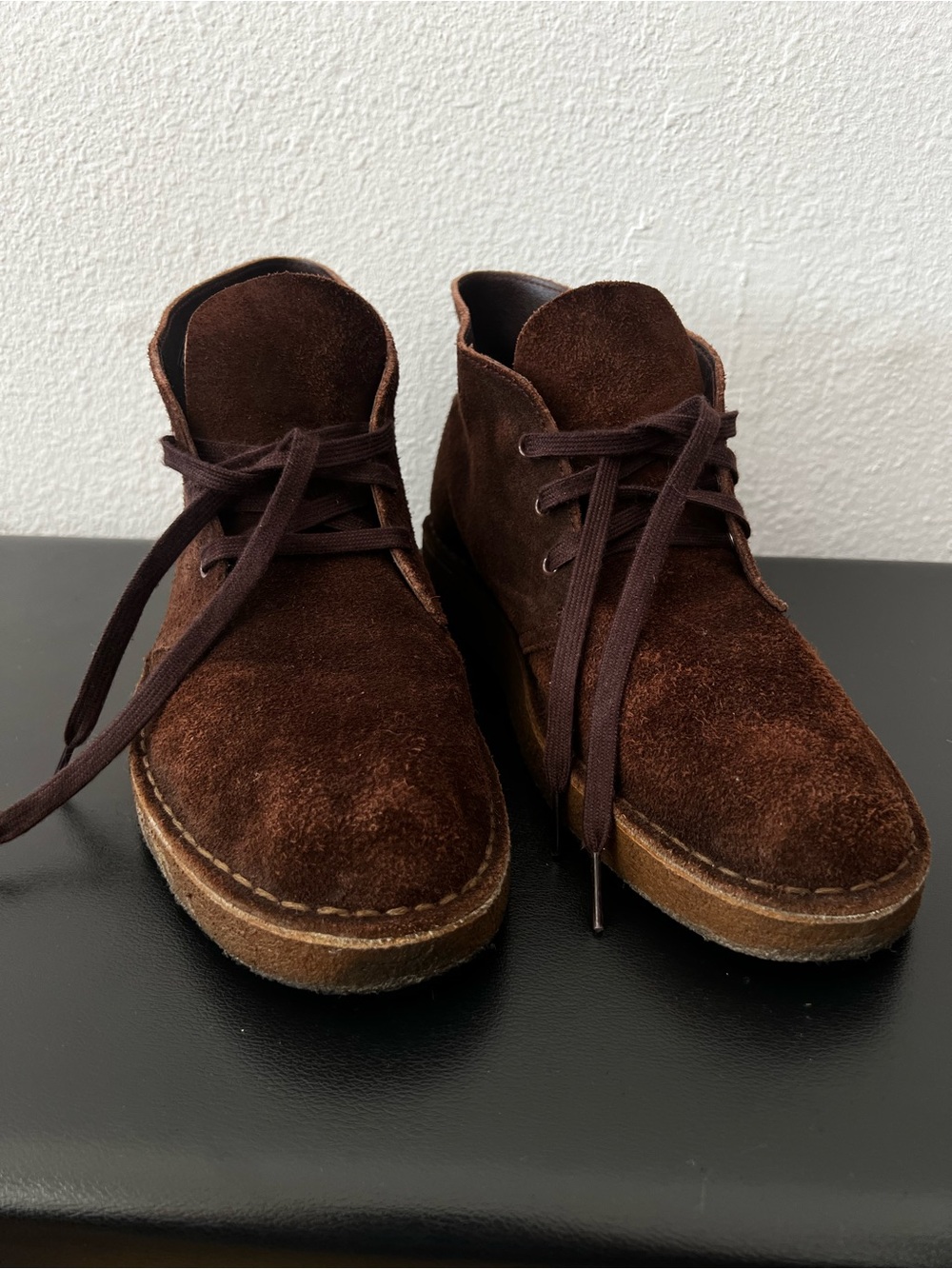 Clarks Chukka Desert Boots Dark Brown Suede Crepe Sole Men’s 10 Indie Earthy